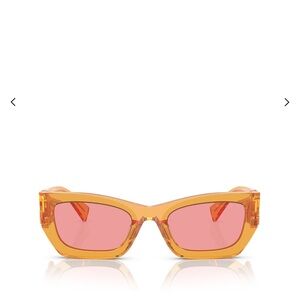Miu Miu Vibrant Orange Sunglasses with Pink Lenses